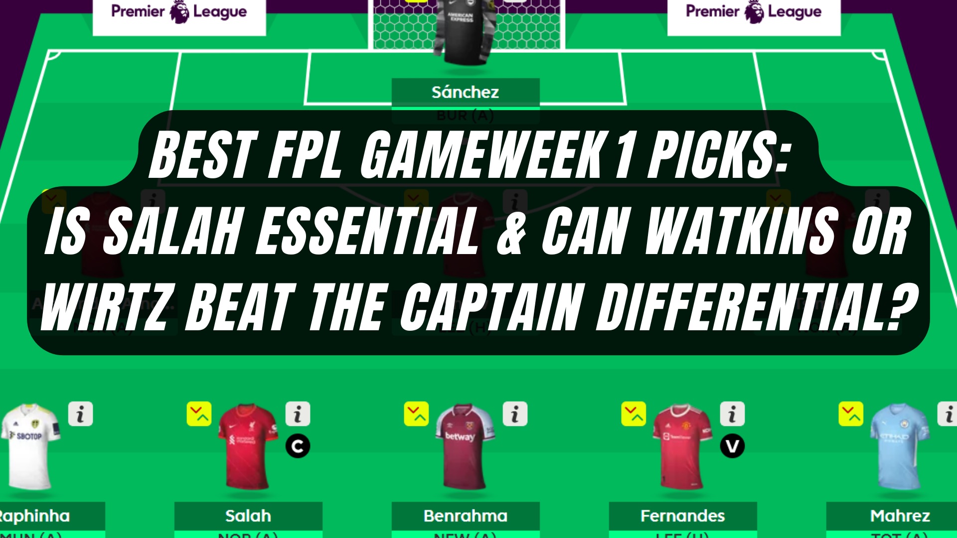 Best FPL Gameweek 1 Picks: Is Salah Essential & Can Watkins or Wirtz Beat the Captain Differential?